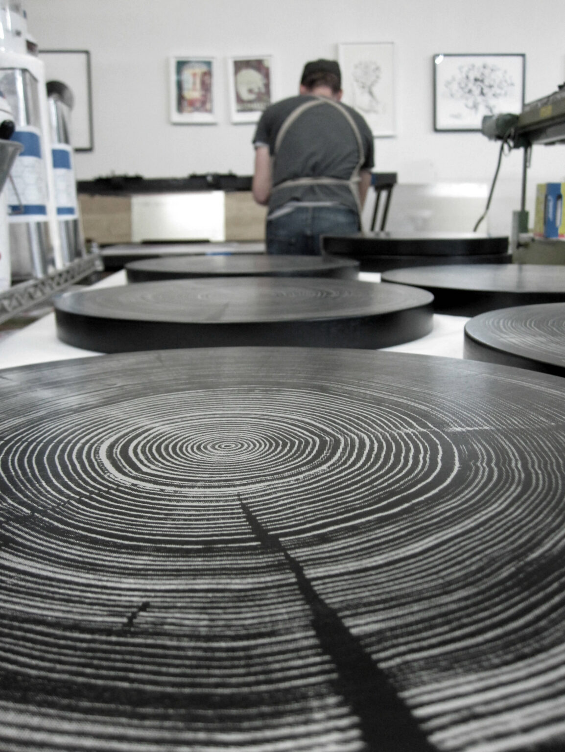 RINGS, Artek. Design by Nao Tamura. | Haven Press/Mark Hershede, Brooklyn. Each top pulled by hand. RINGS, Artek. Design by Nao Tamura. | Haven Press/Mark Hershede, Brooklyn. Each top pulled by hand.