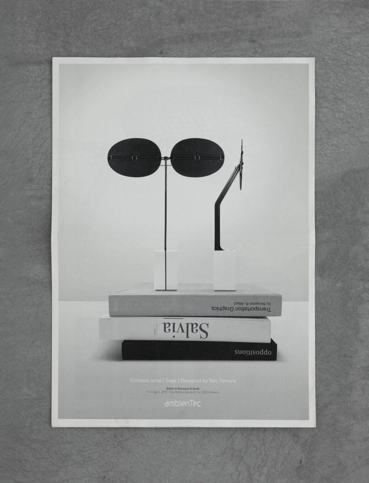 SAGE, Ambientec. Design by Nao Tamura. | SAGE on the brochure. Galleria Rossana Orlandi, April 9–14, 2019.