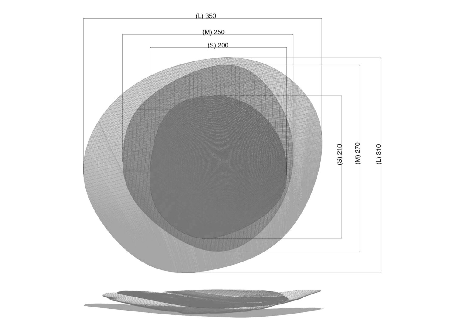 URUSHI, Take Action Foundation. Design by Nao Tamura. | Three sizes, 200 to 350 mm. The petals became plates.
