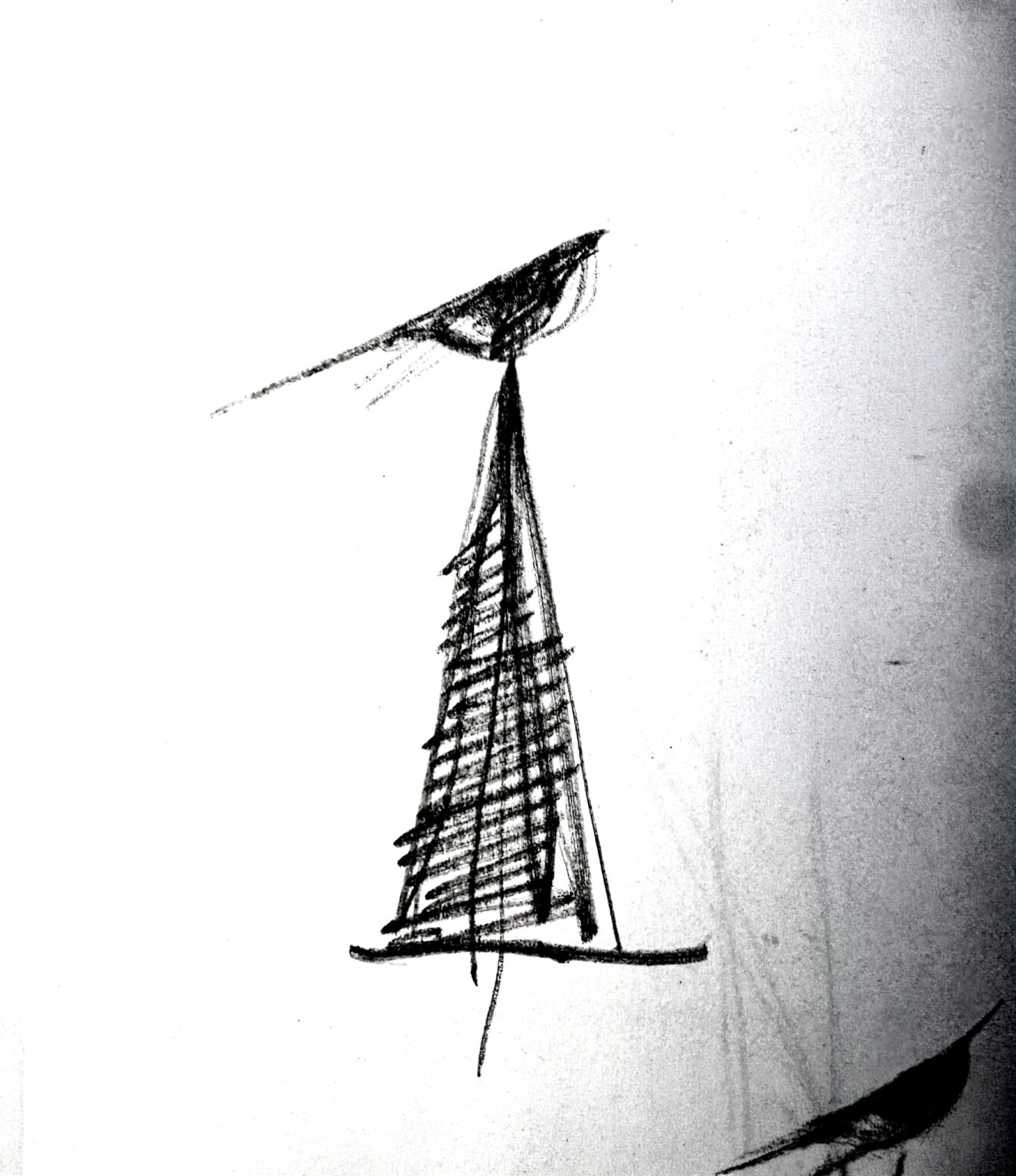 TIKI, Established & Sons. Design by Nao Tamura. | First sketch, 2014. The bird was there before the lamp.
